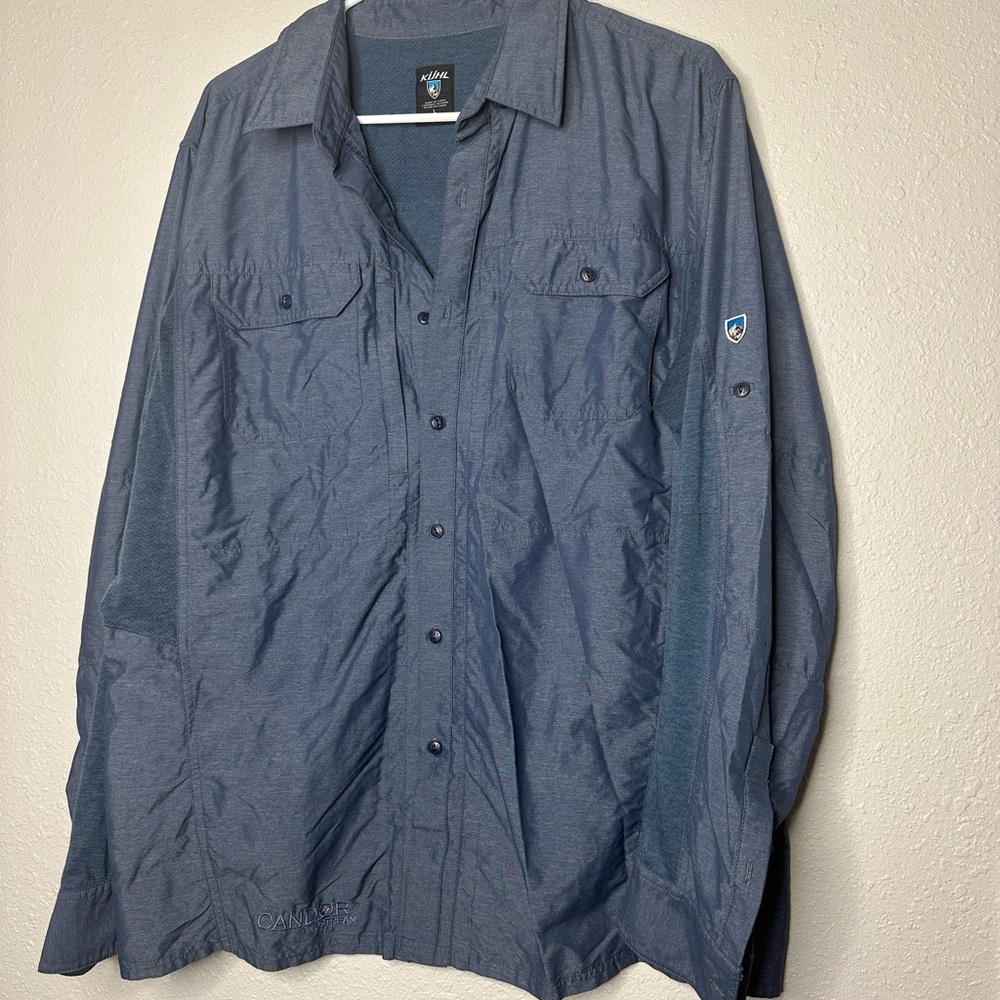 Kuhl Men's Dark Blue AIRSPEED LONG SLEEVE BUTTON DOWN SHIRT